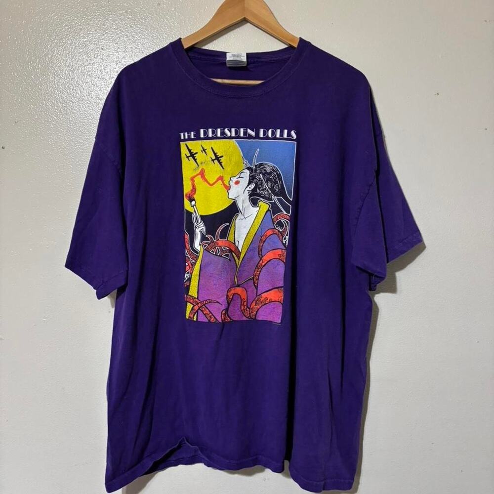 Vintage 2006 The Dresden Dolls Tour Red Paintings Purple Graphic Band T-Shirt